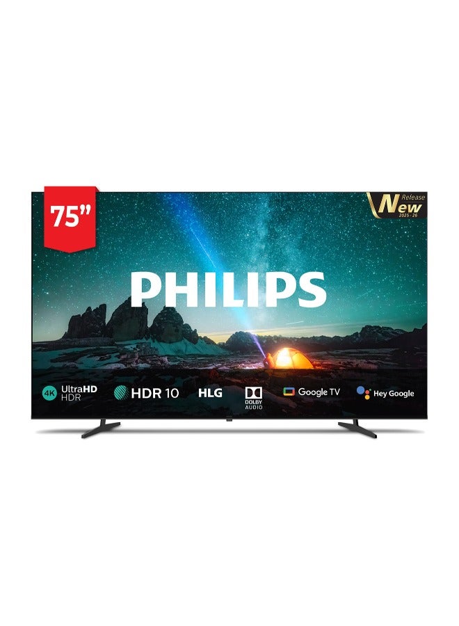Philips 75 Inch 4k Uhd Google TV With Dolby Vision & Other Premium Features 75PUT7390/56 black - Image 1