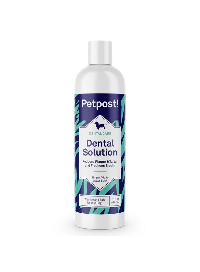 Petpost | Dental Solution for Dogs - Water Additive That Eliminates Bad Breath - Dirt, Gunk, and Tooth Buildup Gone - Natural Tooth Cleaning Solution 16 oz. - Image 1