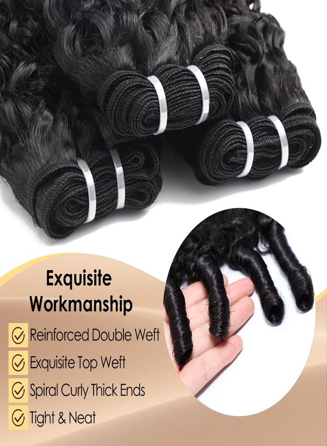 Lynch 15A Burmese Curly Bundles Human Hair, 18 20 22 Inch 3 Bundles 3C4A Water Wave Quick Weave with Spiral Curly End, 100% Unprocessed Kinky Curly Raw Human Hair Extensions for Women Natural Black - Image 3