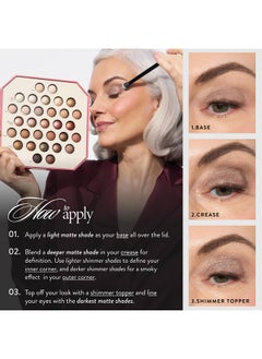 لوار جيلر نيويورك لوحة مكياج ظلال العيون المخبوزة من The Ultimate Palette - طبيعية محايدة - 31 لونًا غير لامع ولامع - مكياج عيون مقاوم للتجاعيد  - Image 3