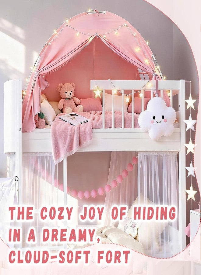 WANRU Bed Tent Twin Size - Privacy Sleeping Space with Blackout Design, Breathable Portable Indoor Floor Bed Tent for Toddler Transition、 Cottage Drafty Room Floor use (Pink, 75x39x49(Suggested for Twin)) - Image 2