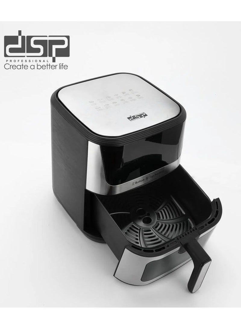 DSP Air Fryer KB2173 – 9L Capacity for Fast, Healthy Cooking with Advanced Technology! Enjoy oil-free cooking with the powerful and stylish DSP air fryer. Its large 9.0L capacity, modern design, and advanced hot air circulation ensure evenly cooked meals and delicious results every time. Perfect for families, saving time and effort in the kitchen! - Image 4