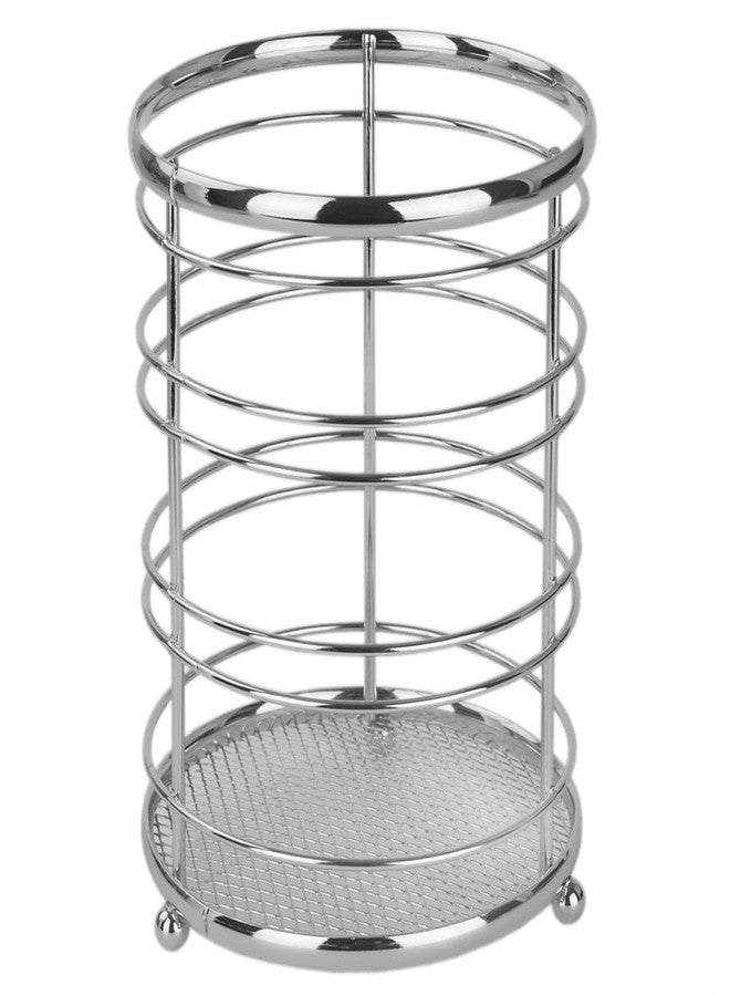 Home Basics Kitchen Utensil Holder for Kitchen Counter by Home Basics | Chrome Plated Steel Utensil Crock | Utensil Storage Caddy Organizer for Cooking Spoons, Spatulas, Forks, Whisks, and More - Image 2