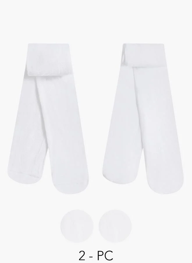 Flora Bella By Shoexpress Pack of 2 Girls Socks Textured