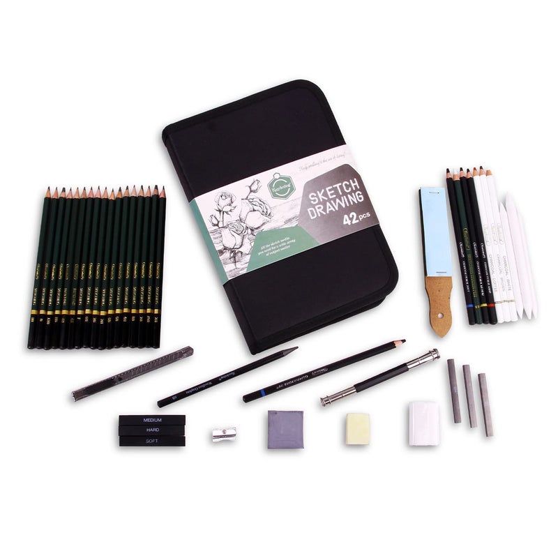 PEACORA Pieces Professional Drawing Pencils and Sketch Kit for Artist (42) - Image 3