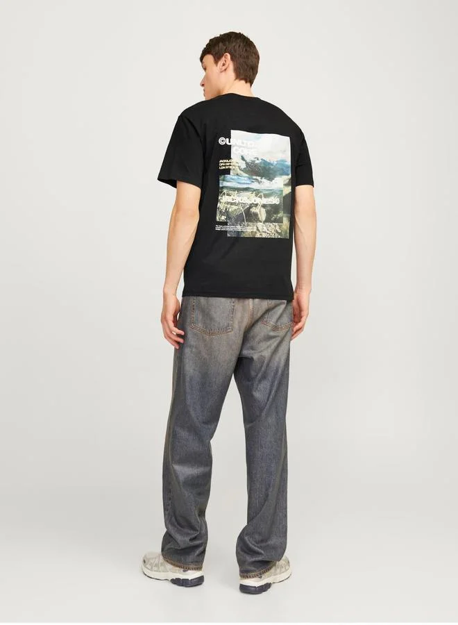 JACK & JONES Back Graphic Print Crew Neck T-Shirt