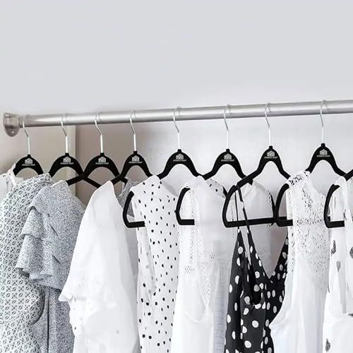 Homestrap Velvet Anti-Slip Hanger (Pack of 6)| Heavy Duty Velvet Suit Hangers with 360° Rotating Hooks| Lightweight, Strong and Ultra-Thin Hangers (Black) - Image 4