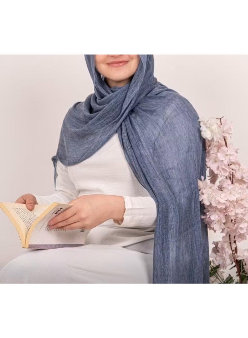 Luxuria The Thai Raveld navy blue hijab - lightweight, new for a distinctive look. - Image 1