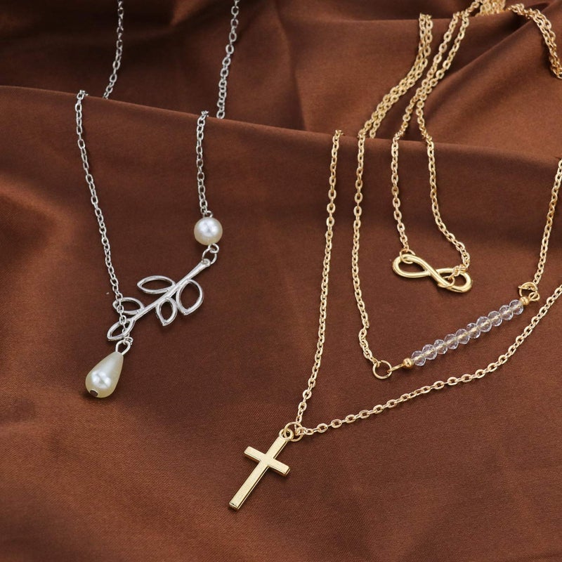 AROIC 20 PCS Pendant Necklace with 14 PCS Gold,6 PCS Sliver,20 styles of necklaces for Women Jewelry Fashion and Valentine Birthday Party Gift - Image 5
