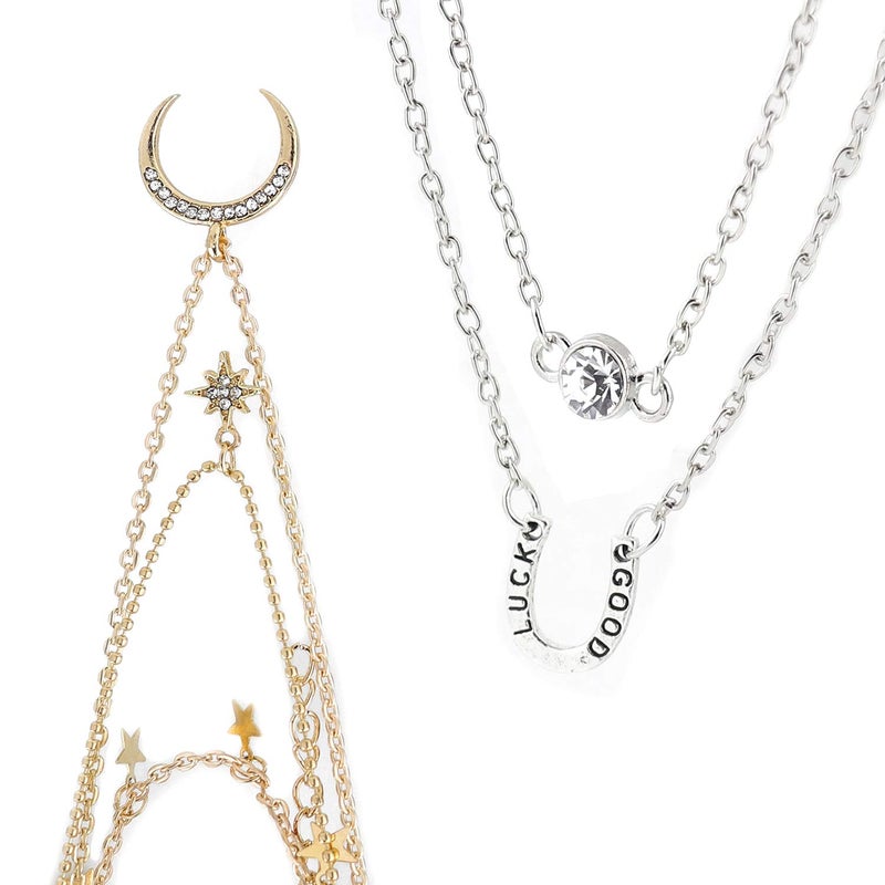 AROIC 20 PCS Pendant Necklace with 14 PCS Gold,6 PCS Sliver,20 styles of necklaces for Women Jewelry Fashion and Valentine Birthday Party Gift - Image 4