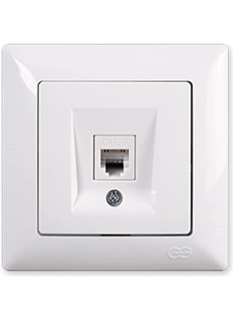 Günsan Elektrik - Visage White Numeris Telephone Socket Cat3 (Frame Included) - Image 1