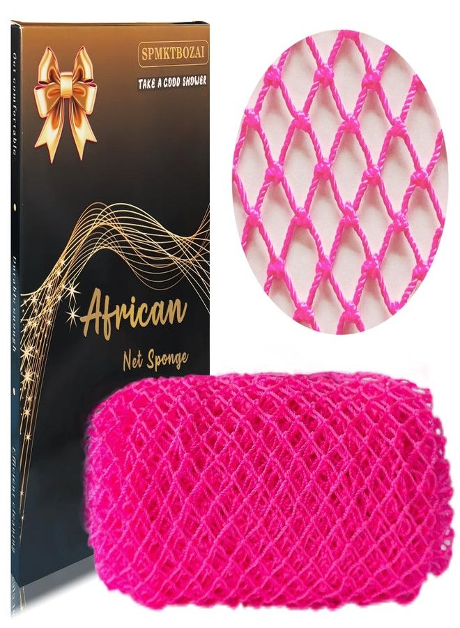 SPMKTBOZAI African Net Sponge Authentic, African Exfoliating Sponge Real African Net Black Owned, African Bath Sponge Back Scrubber, Body Exfoliator Shower Bath Accessories (Rose Pink) - Image 1