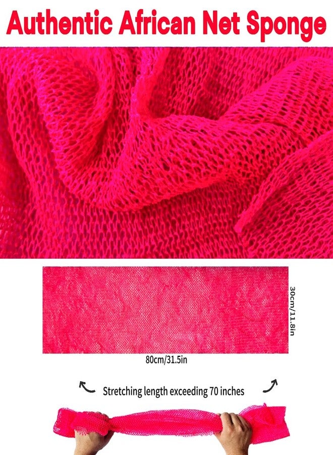 SPMKTBOZAI African Net Sponge Authentic, African Exfoliating Sponge Real African Net Black Owned, African Bath Sponge Back Scrubber, Body Exfoliator Shower Bath Accessories (Rose Pink) - Image 3