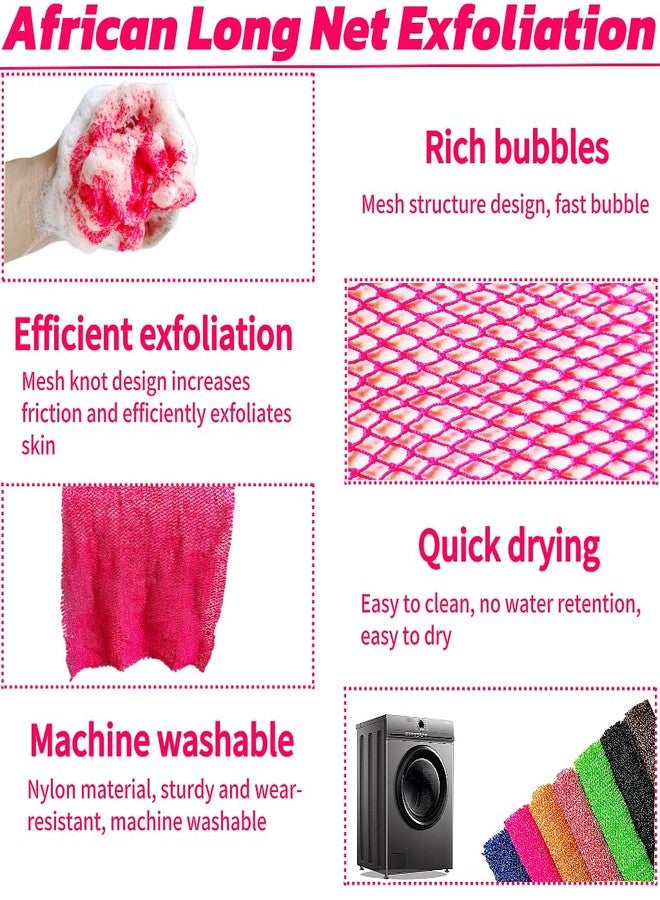 SPMKTBOZAI African Net Sponge Authentic, African Exfoliating Sponge Real African Net Black Owned, African Bath Sponge Back Scrubber, Body Exfoliator Shower Bath Accessories (Rose Pink) - Image 5