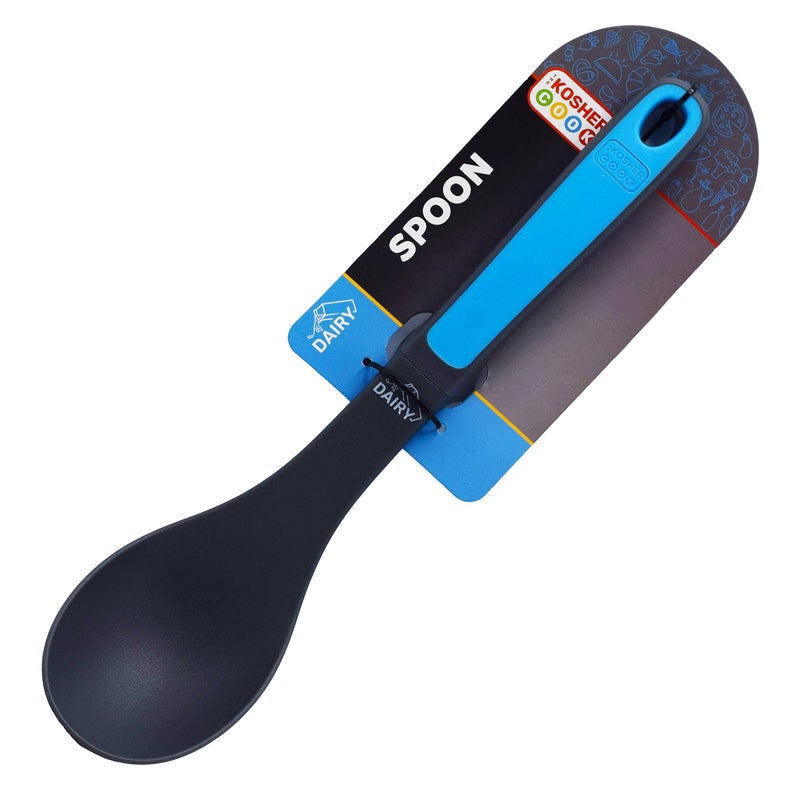 The Kosher Cook Dairy Blue Basting Spoon - Heavy Duty Silicone Mixing and Serving Utensil with Ergonomic Handle and Comfortable Grip For Cooking and Baking - Color Coded Kitchen Tools by The Kosher Cook - Image 5