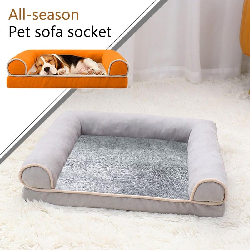 Dog Bed Stylish Nest for Small Puppy Kitten Rectangular Basket Pet Detachable Cushion for Household Dog Sofa Cover - Image 5
