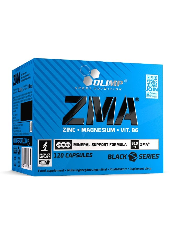 Sport Nutrition ZMA 120 Capsules – Zinc, Magnesium & Vitamin B6 Formula Supporting Energy, Recovery & Protein Metabolism
