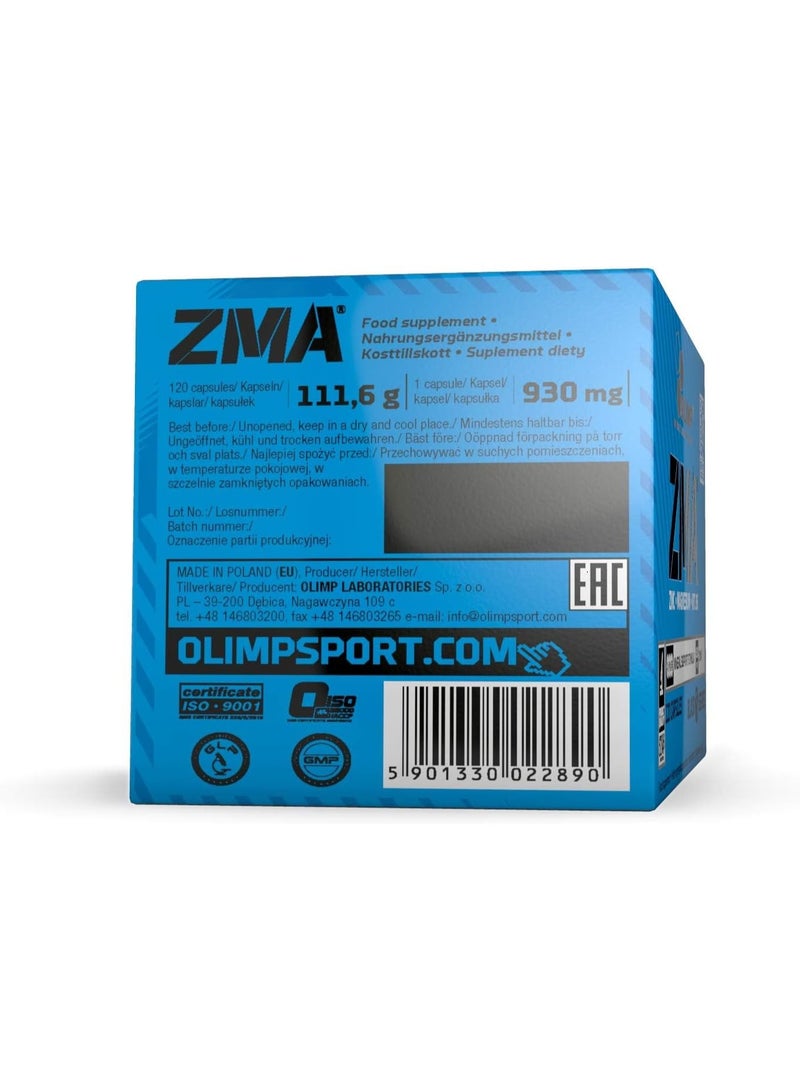 Olimp Sport Nutrition ZMA 120 Capsules – Zinc, Magnesium & Vitamin B6 Formula Supporting Energy, Recovery & Protein Metabolism - Image 3