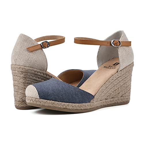 WHITE MOUNTAIN Women's Mamba Espadrille Wedge Sandal, Denimblue/Fab, 6 W - Image 2