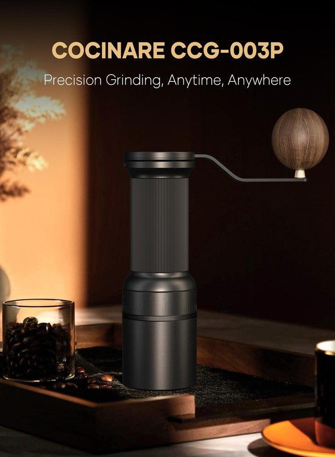 الكوكيناري مطحنة قهوة يدوية Cocinare ESSENCE GO B38 Pro - مع حقيبة حمل، سعة الطحن 30 غرام، شفرات Vertex10، 80 إعدادًا للطحن، مثالية للتقطير، والإسبريسو، والقهوة الباردة (أسود أوبسيديان). - Image 2