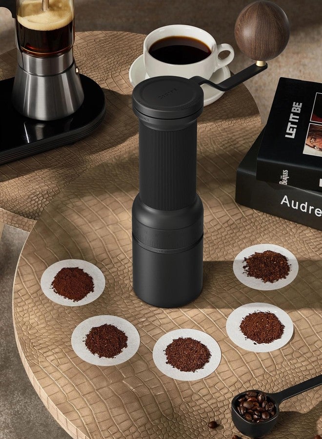 الكوكيناري مطحنة قهوة يدوية Cocinare ESSENCE GO B38 Pro - مع حقيبة حمل، سعة الطحن 30 غرام، شفرات Vertex10، 80 إعدادًا للطحن، مثالية للتقطير، والإسبريسو، والقهوة الباردة (أسود أوبسيديان). - Image 4