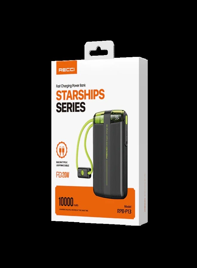 ريتشي Recci RPB-P13 STARSHIPS باور بانك 10000 مللي أمبير شحن سريع - Image 4
