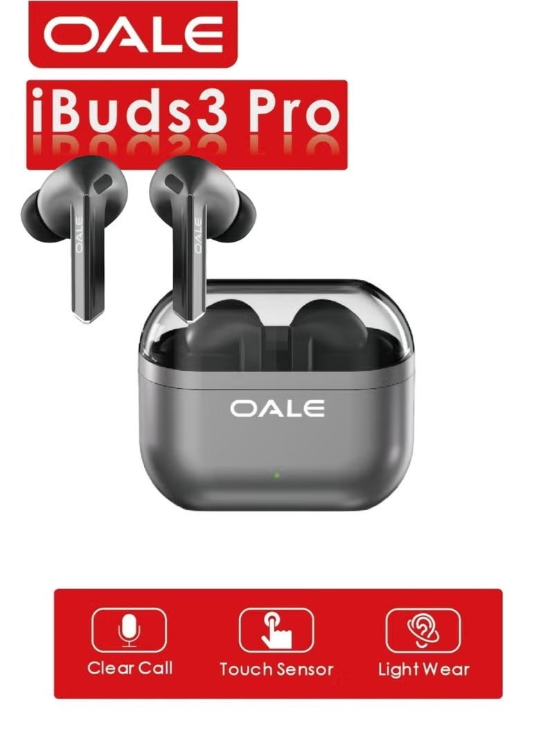 OALE Buds3 Pro True Wireless Earbuds Bluetooth 5.4 ENC Noise Cancellation 30H Playback Stereo Sound Touch Control In Ear Headphones with Charging Case for Music Calls Gaming Sports and Daily Use - Image 3