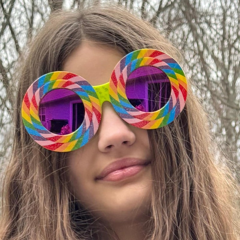 Sun-Staches Rainbow Lollipop Sunglasses | Party Attire or Costume Accessory | UV 400 | One Size Fits Most - Image 5
