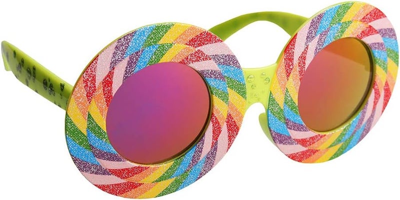 Sun-Staches Rainbow Lollipop Sunglasses | Party Attire or Costume Accessory | UV 400 | One Size Fits Most - Image 1