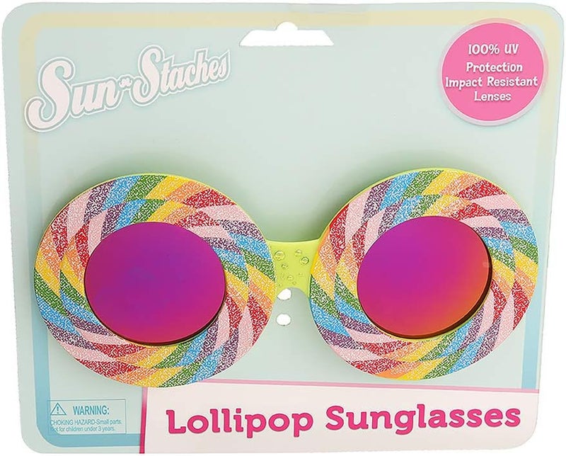 Sun-Staches Rainbow Lollipop Sunglasses | Party Attire or Costume Accessory | UV 400 | One Size Fits Most - Image 4