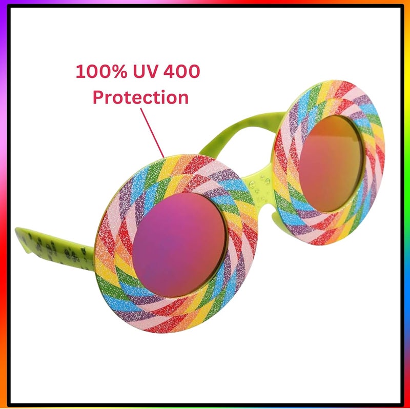 Sun-Staches Rainbow Lollipop Sunglasses | Party Attire or Costume Accessory | UV 400 | One Size Fits Most - Image 2