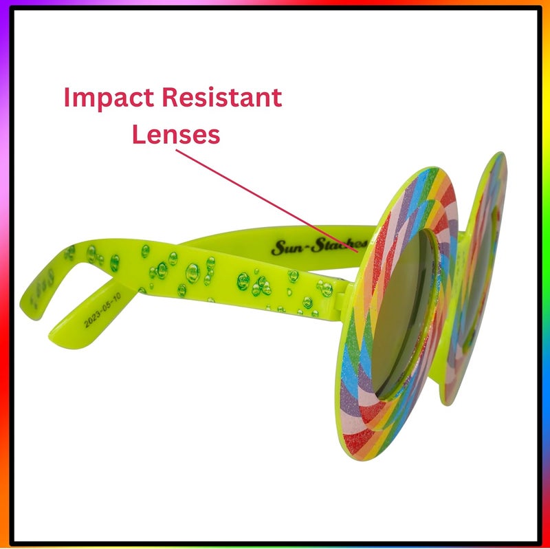 Sun-Staches Rainbow Lollipop Sunglasses | Party Attire or Costume Accessory | UV 400 | One Size Fits Most - Image 3