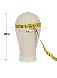 Leeven Leeven 21"-24" Poly Canvas Block Head Professional Mannequin Canvas Head for Making, Drying,Styling Wigs with Table Clamp Stand and Hair Edge Band 22 Inch  - Image 3