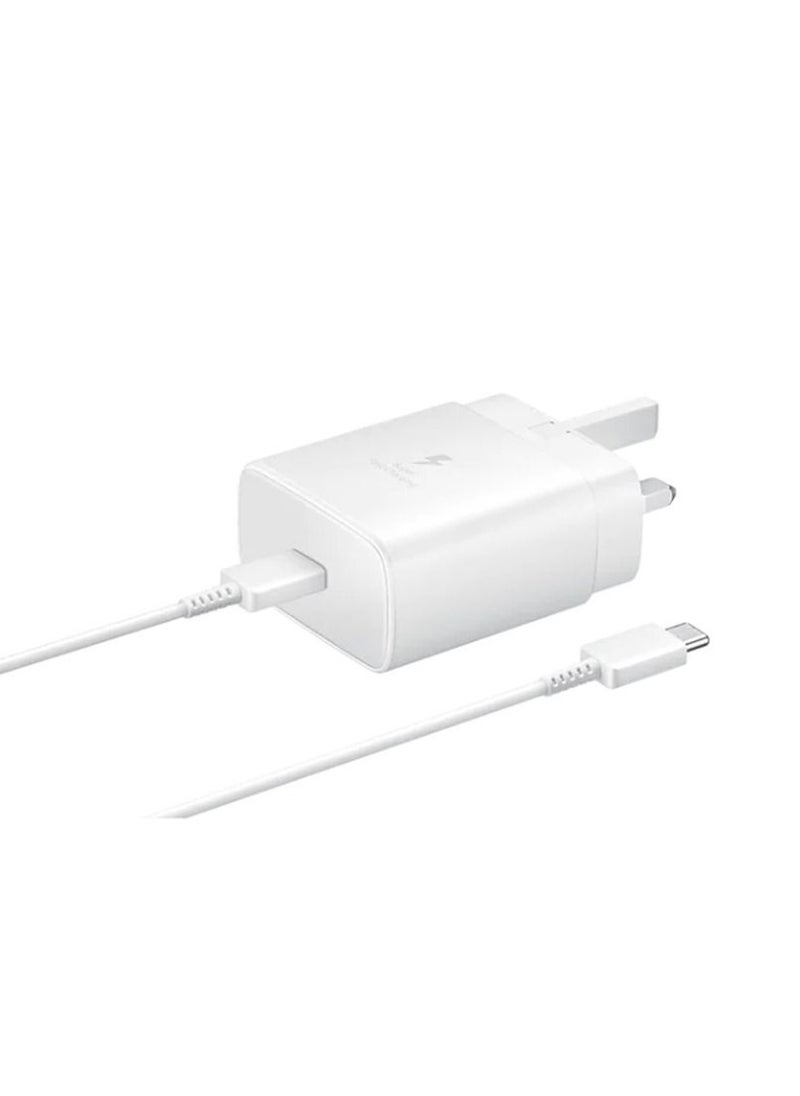 ماركة غير محددة - شاحن جداري 45 وات USB-C من سامسونج محول السفر فائق السرعة مع كابل USB-C إلى USB-C أبيض - Image 1