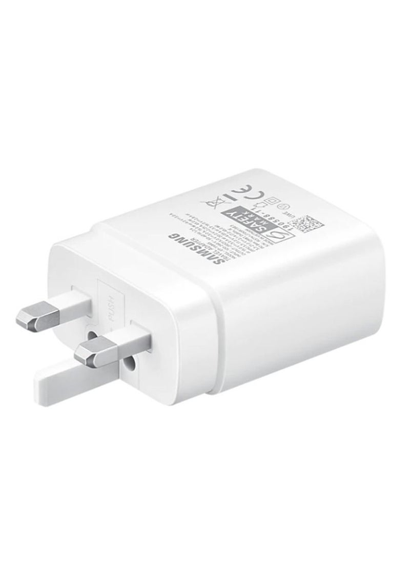 ماركة غير محددة - شاحن جداري 45 وات USB-C من سامسونج محول السفر فائق السرعة مع كابل USB-C إلى USB-C أبيض - Image 1