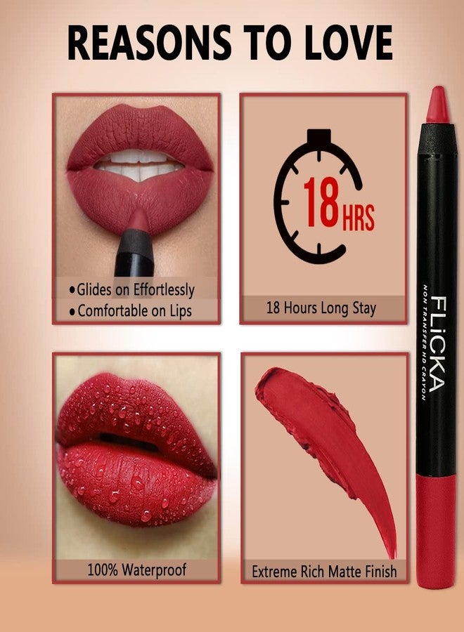 FLiCKA Matte Lasting Lipsence Crayon Lipstick| Smudge Proof, Matte Finish And Waterproof| Long Lasting Upto 18Hrs, 03 Lazy In Bed, 3.5ml - Image 5