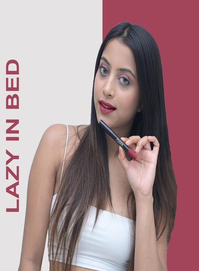 FLiCKA Matte Lasting Lipsence Crayon Lipstick| Smudge Proof, Matte Finish And Waterproof| Long Lasting Upto 18Hrs, 03 Lazy In Bed, 3.5ml - Image 4