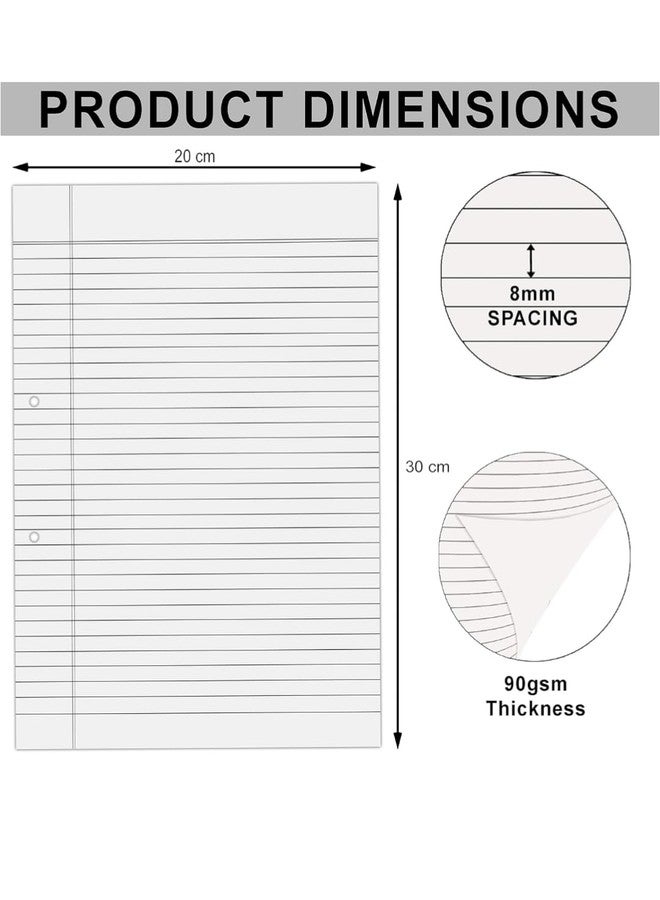 A4 Project Paper Sheets, Ruled on Both Sides, White, 100 Sheets - Image 3