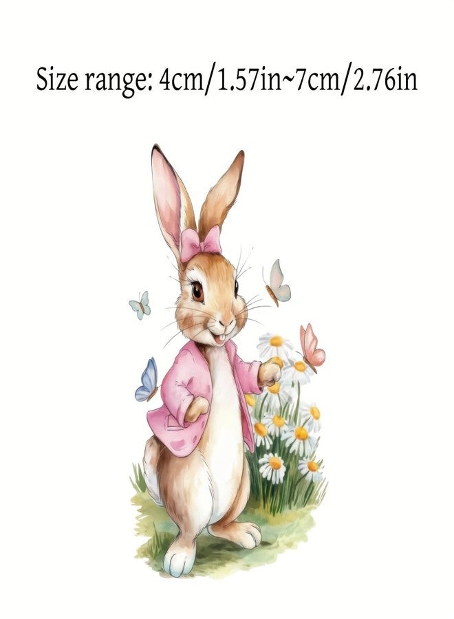 SLGIFT 20pcs of Creative Vintage Pink Rabbit Series Handmade Stickers for Decoration / - Image 3