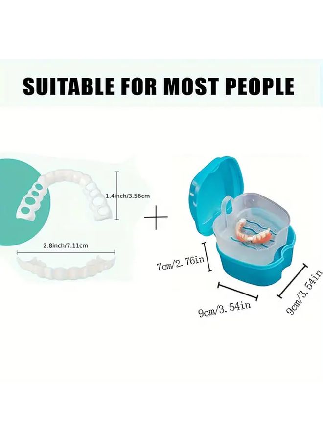 White Adjustable Clip On Denture Set With Tooth Socket Box Upper Lower Jaw Model - Image 5