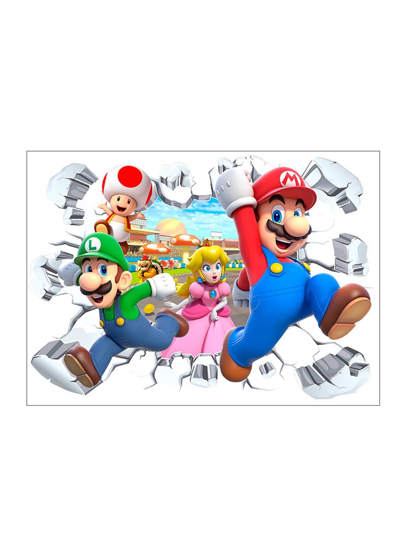 FRUITFUL PARTY - Super Mario Wall Stickers, Super Mario Sticker Kids Room Bedroom Decor Wall Sticker Mario Wall Decal for Super Mario Party Decorations or Huge Mario Posters Super Mario Bros Mega Wall Sticker(Size: 59cm×35.5cm/23.2"× 14") - Image 1