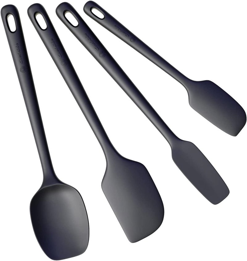 ChefAide 4 Pieces Silicone Spatula Set, Food Grade Rubber Spatula, Upgrade Strong Handle with Ergonomic Grip, Heat Resistant for Nonstick Cookware, Cooking - Image 1