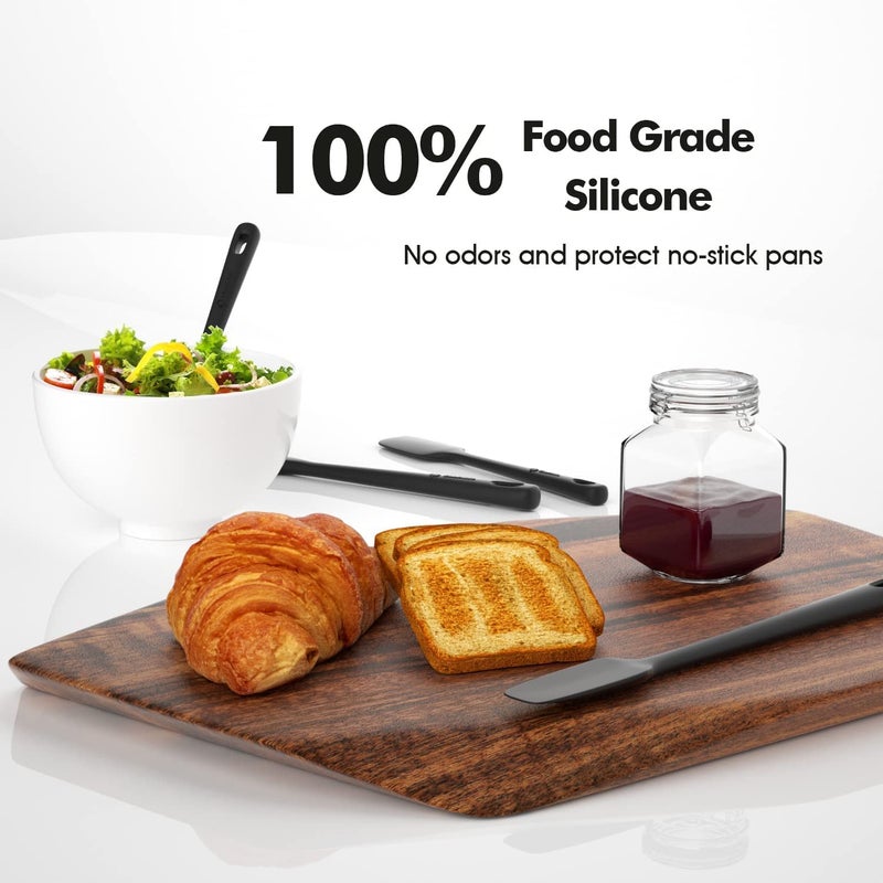 ChefAide 4 Pieces Silicone Spatula Set, Food Grade Rubber Spatula, Upgrade Strong Handle with Ergonomic Grip, Heat Resistant for Nonstick Cookware, Cooking - Image 5