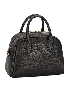 David Jones David Jones women's large handbag tote shopper bag pu genuine leather style multi pocket top handle bags Color Black 