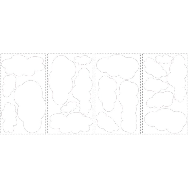 RoomMates RMK1562SCS White Clouds Peel and Stick Wall Decals 10 inch x 18 inch