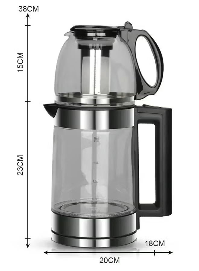 توسكانا يو غلاية كهربائية مزدوجة مع فلتر شاي قابل للإزالة سعة 0.8-2.2 لتر و قوة 1500 واط و مكواة بخار 1500 وات 300 مل - Image 4