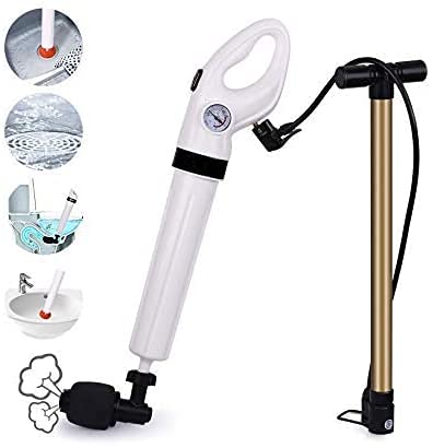 FEELING MALL Air Drain Blaster Cleaner Pipe Dredging Device Pneumatic Toilet Plunger to Clear Sewer Machine for Sewer Blockage Pressure Applied to Floor Drain Kitchen Basin Bathroom Clogged Pipe - Image 4
