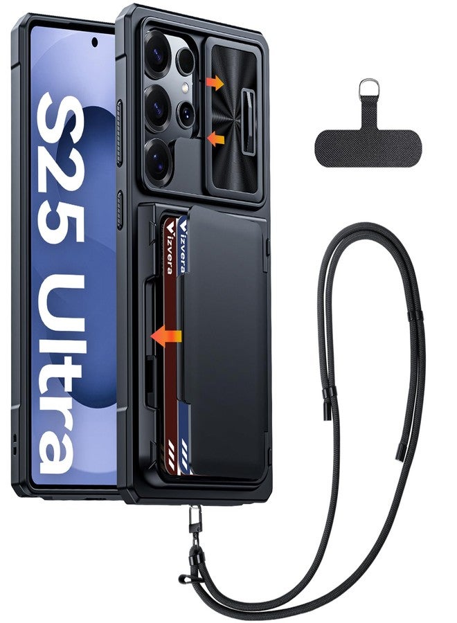 جراب Vizvera لهاتف سامسونج جالاكسي S25 ألترا، جراب محفظة بتقنية RFID [حامل بطاقات][غطاء كاميرا][حافة مرتفعة]، جراب حماية سيليكوني متين مقاوم للصدمات لكامل الجسم، متوافق مع جالاكسي S25 ألترا 6.9 بوصة 2025 (بنفسجي) - Image 1