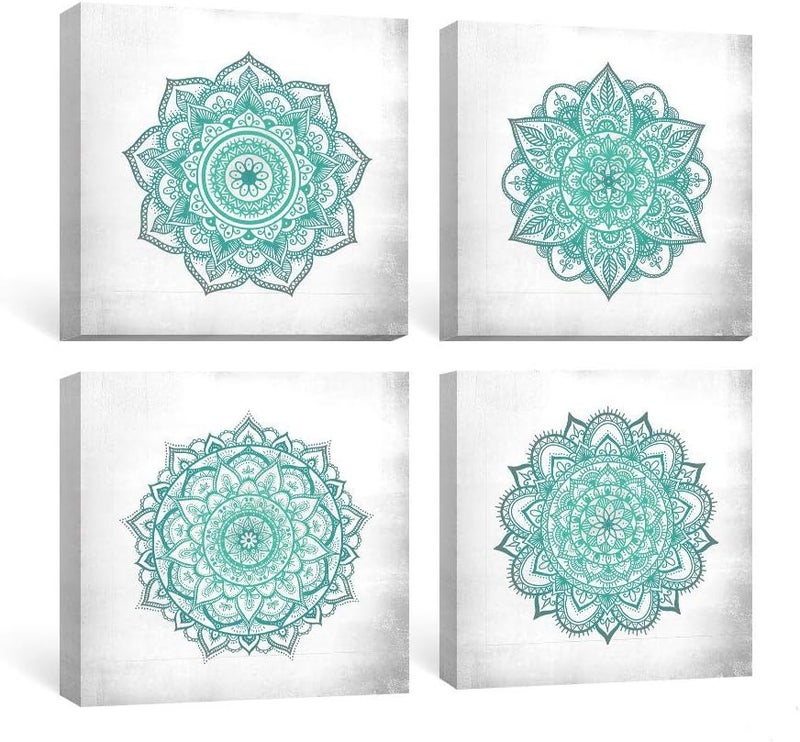 SUMGAR Teal Mandala Wall Art Set - Image 1