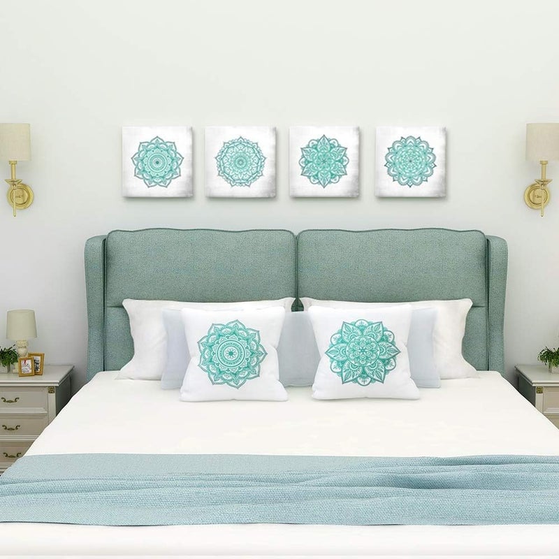SUMGAR Teal Mandala Wall Art Set - Image 2